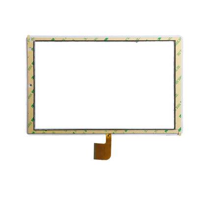Back view of DH-10136A1-FPC355 touch screen glass showing adhesive tape